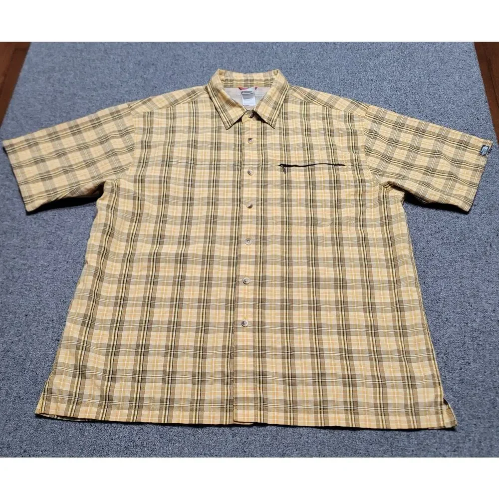 Vintage Y2K The North Face Shirt Mens Extra Large Yellow Millstone Outdoors Tech